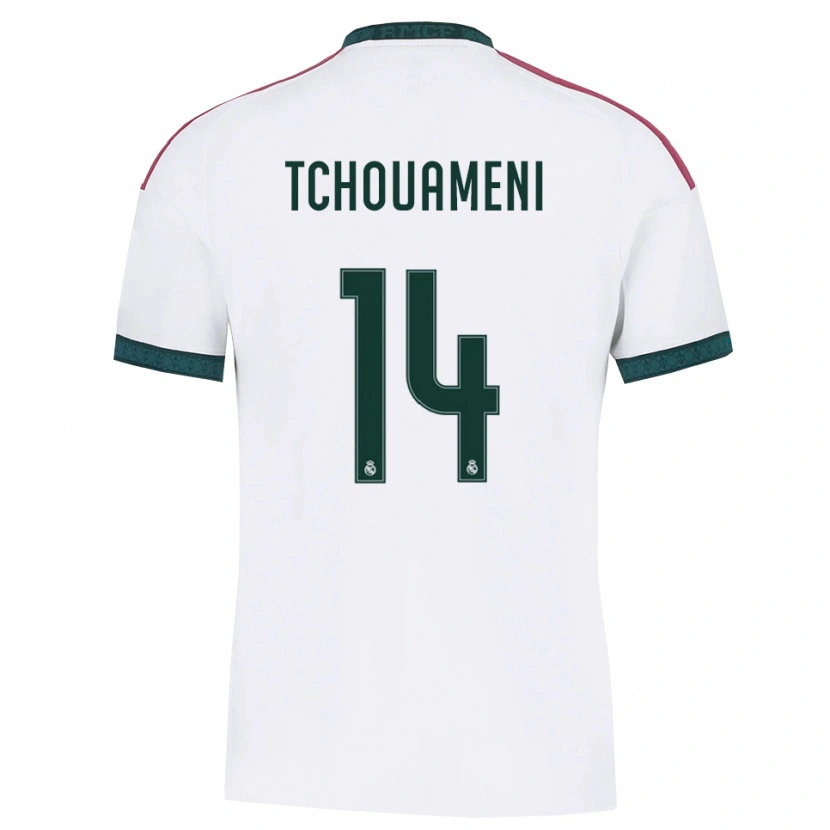 Danxen Hombre Camiseta Aurélien Tchouaméni #14 Verde Oscuro Blanco Rojo 1ª Equipación 2026/27 La Camisa México