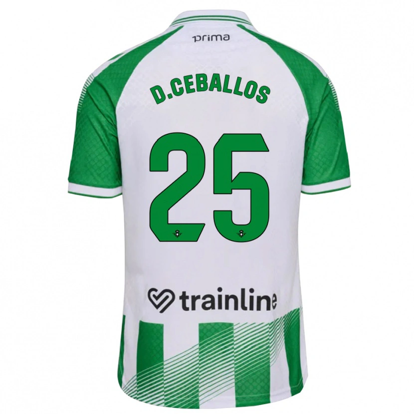 Danxen Hombre Camiseta Dani Ceballos #25 Verde Claro Negro Blanco 1ª Equipación 2026/27 La Camisa México