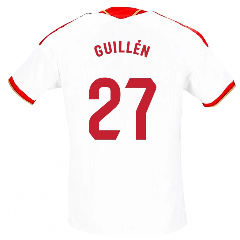 Danxen Hombre Camiseta Nico Guillén #27 Blanco Rojo 1ª Equipación 2026/27 La Camisa México
