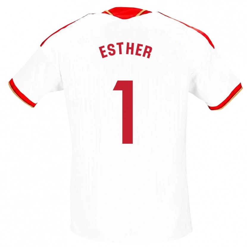 Danxen Hombre Camiseta Esther Sullastres Ayuso #1 Blanco Rojo 1ª Equipación 2026/27 La Camisa México