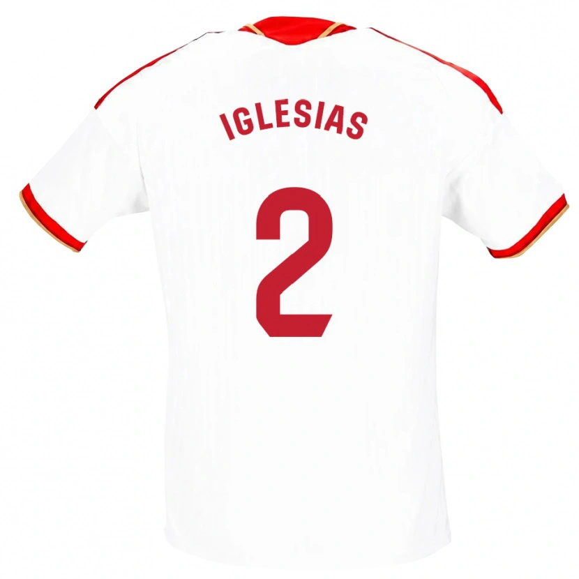 Danxen Hombre Camiseta Juan Iglesias #2 Blanco Rojo 1ª Equipación 2026/27 La Camisa México