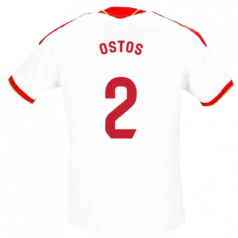 Danxen Hombre Camiseta Fran Ostos #2 Blanco Rojo 1ª Equipación 2026/27 La Camisa México