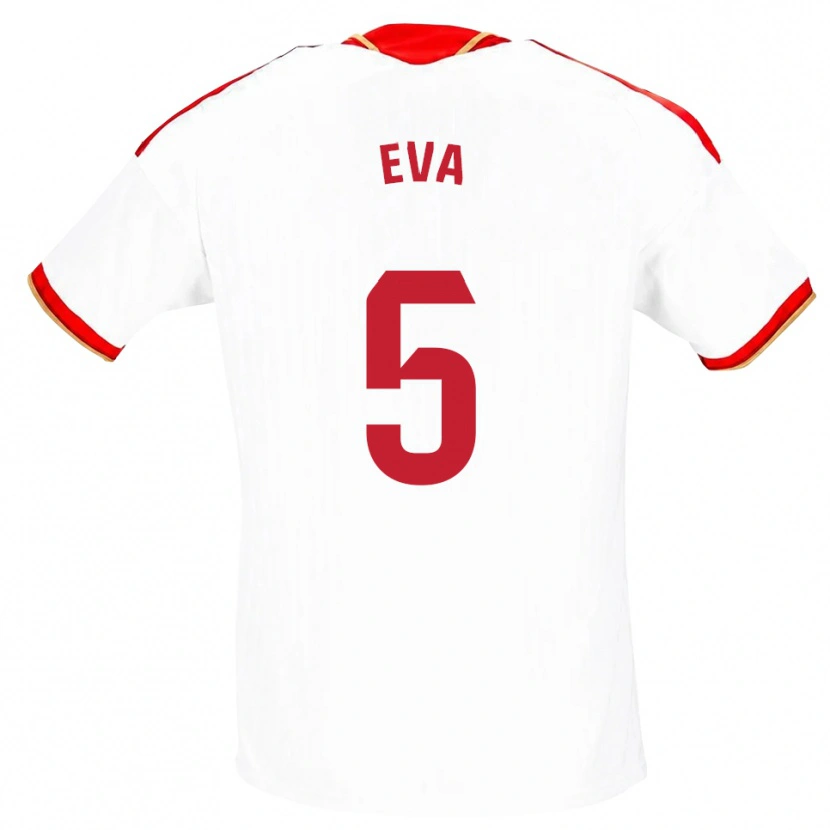 Danxen Hombre Camiseta Eva Llamas Hernández #5 Blanco Rojo 1ª Equipación 2026/27 La Camisa México