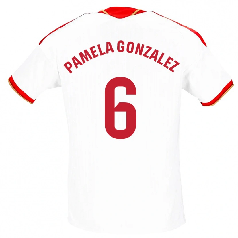 Danxen Hombre Camiseta Cinthia Pamela González Medina #6 Blanco Rojo 1ª Equipación 2026/27 La Camisa México