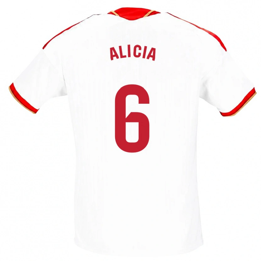 Danxen Hombre Camiseta Alicia Redondo #6 Blanco Rojo 1ª Equipación 2026/27 La Camisa México