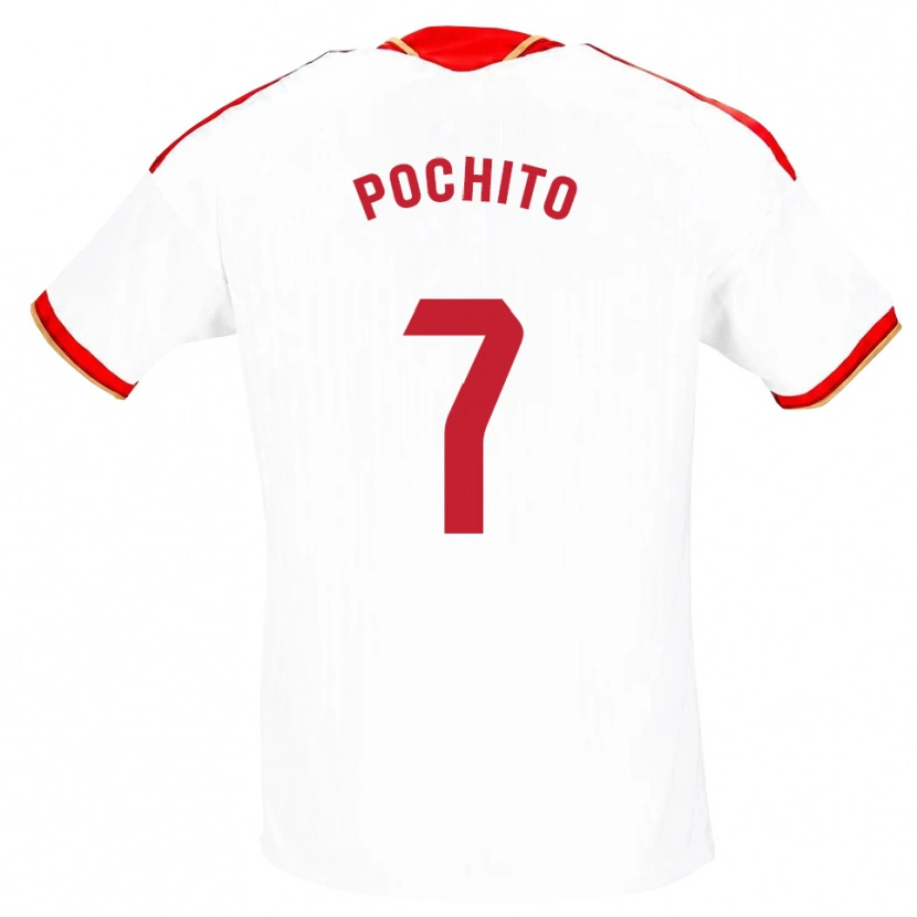 Danxen Hombre Camiseta Pochito #7 Blanco Rojo 1ª Equipación 2026/27 La Camisa México