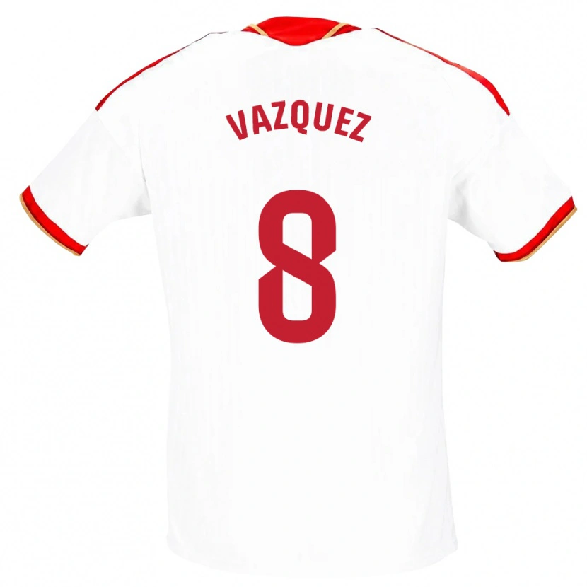 Danxen Hombre Camiseta Manolo Vazquez #8 Blanco Rojo 1ª Equipación 2026/27 La Camisa México