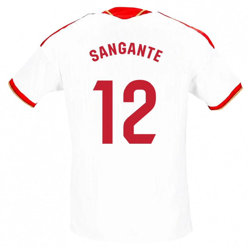Danxen Hombre Camiseta Arouna Sangante #12 Blanco Rojo 1ª Equipación 2026/27 La Camisa México
