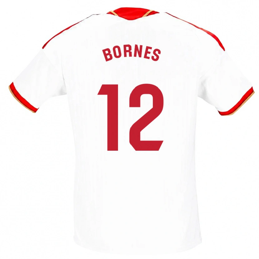 Danxen Hombre Camiseta Pedro Bornes #12 Blanco Rojo 1ª Equipación 2026/27 La Camisa México