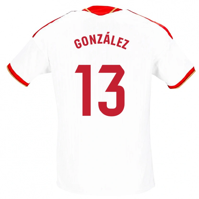 Danxen Hombre Camiseta Fran González #13 Blanco Rojo 1ª Equipación 2026/27 La Camisa México