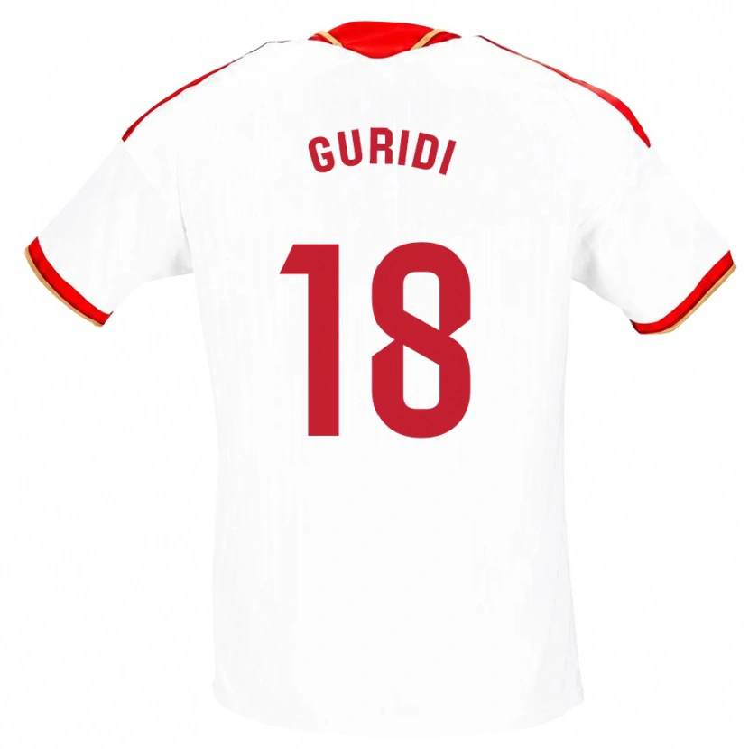 Danxen Hombre Camiseta Jon Guridi #18 Blanco Rojo 1ª Equipación 2026/27 La Camisa México