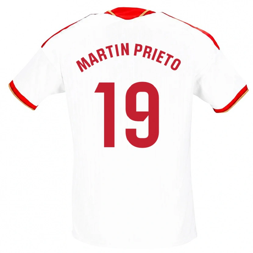 Danxen Hombre Camiseta Cristina Martín-Prieto Gutiérrez #19 Blanco Rojo 1ª Equipación 2026/27 La Camisa México