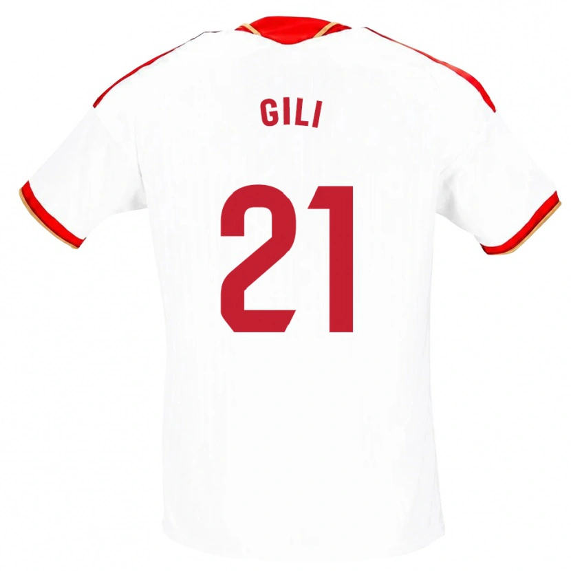 Danxen Hombre Camiseta Gemma Gili #21 Blanco Rojo 1ª Equipación 2026/27 La Camisa México