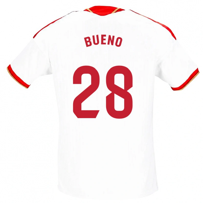 Danxen Hombre Camiseta Manu Bueno #28 Blanco Rojo 1ª Equipación 2026/27 La Camisa México