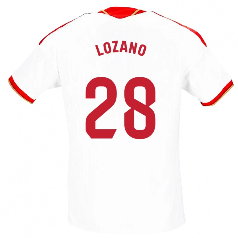 Danxen Hombre Camiseta Elena Lozano #28 Blanco Rojo 1ª Equipación 2026/27 La Camisa México