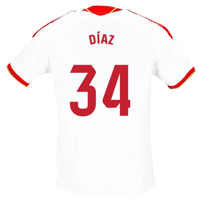 Danxen Hombre Camiseta Mario Díaz #34 Blanco Rojo 1ª Equipación 2026/27 La Camisa México