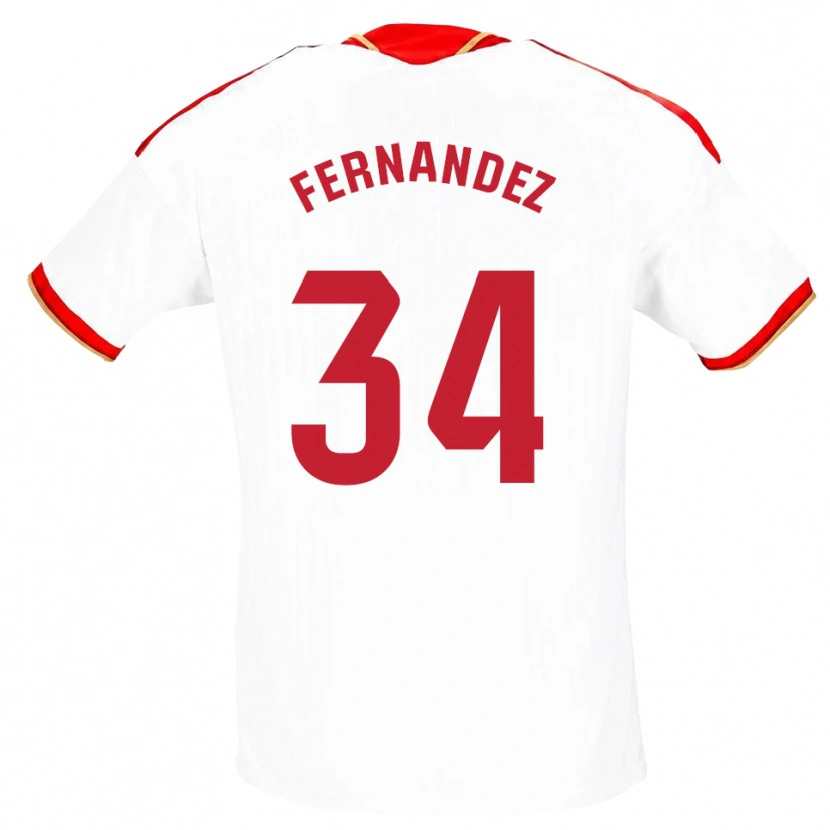 Danxen Hombre Camiseta Marc Fernández #34 Blanco Rojo 1ª Equipación 2026/27 La Camisa México