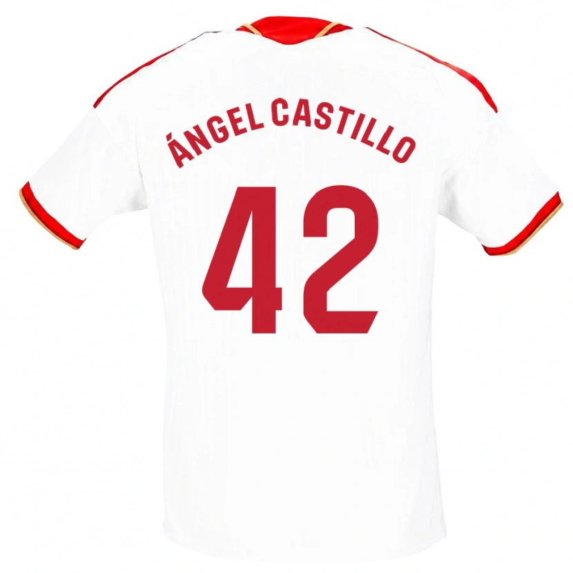 Danxen Hombre Camiseta Manuel Ángel Castillo #42 Blanco Rojo 1ª Equipación 2026/27 La Camisa México