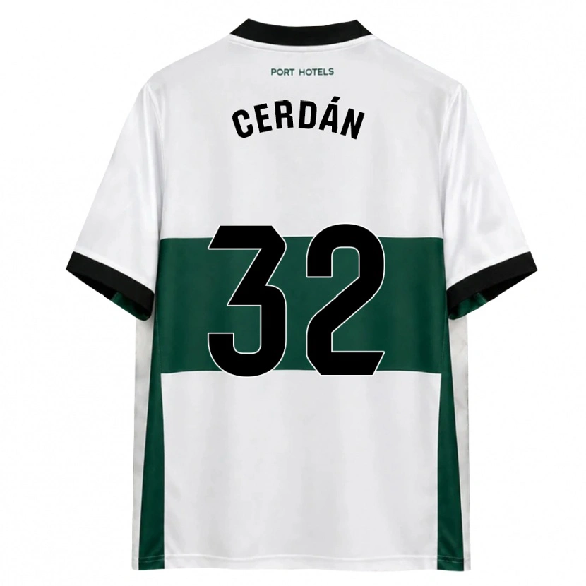 Danxen Hombre Camiseta Pablo Cerdán #32 Verde Blanco Rojo 1ª Equipación 2026/27 La Camisa México