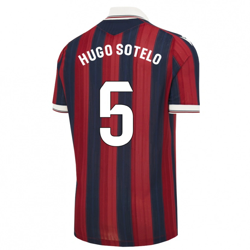Danxen Hombre Camiseta Hugo Sotelo #5 Azul Medianoche Rojo 1ª Equipación 2026/27 La Camisa México