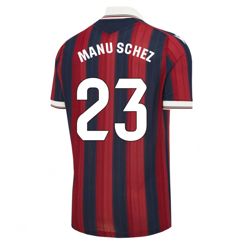 Danxen Hombre Camiseta Manu Sánchez #23 Azul Medianoche Rojo 1ª Equipación 2026/27 La Camisa México