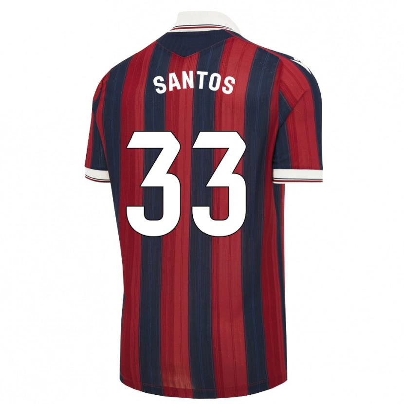 Danxen Hombre Camiseta Marc Santos #33 Azul Medianoche Rojo 1ª Equipación 2026/27 La Camisa México
