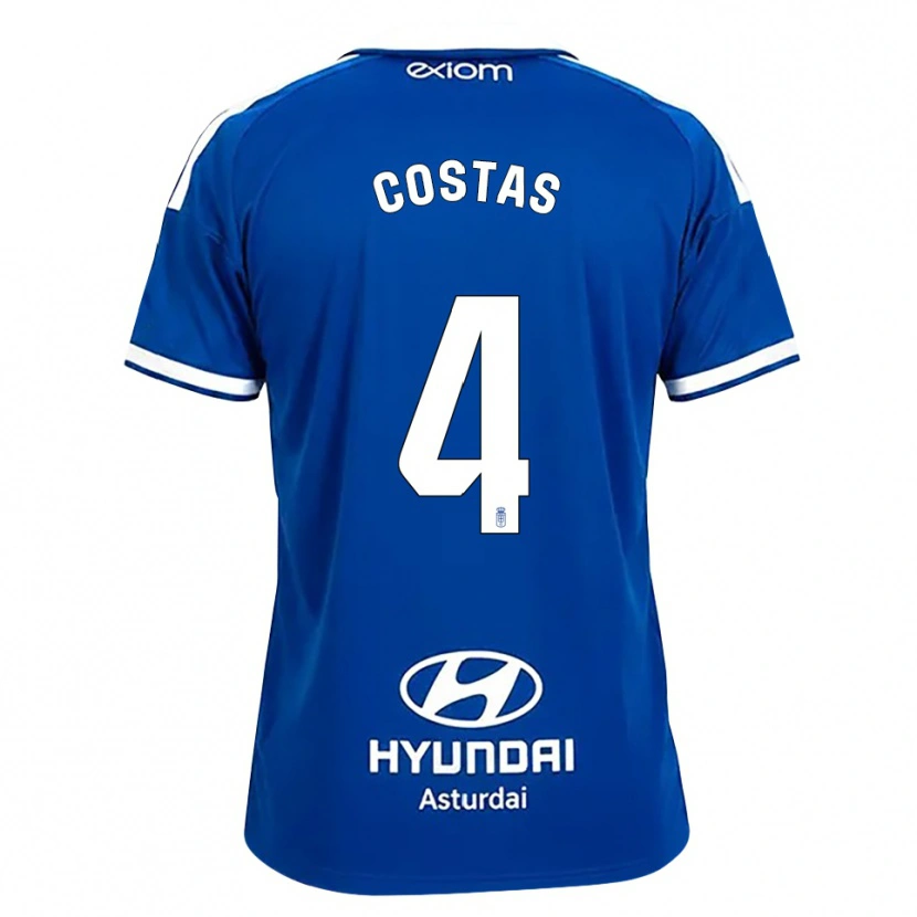 Danxen Hombre Camiseta David Costas #4 Azul Mediano Blanco 1ª Equipación 2026/27 La Camisa México