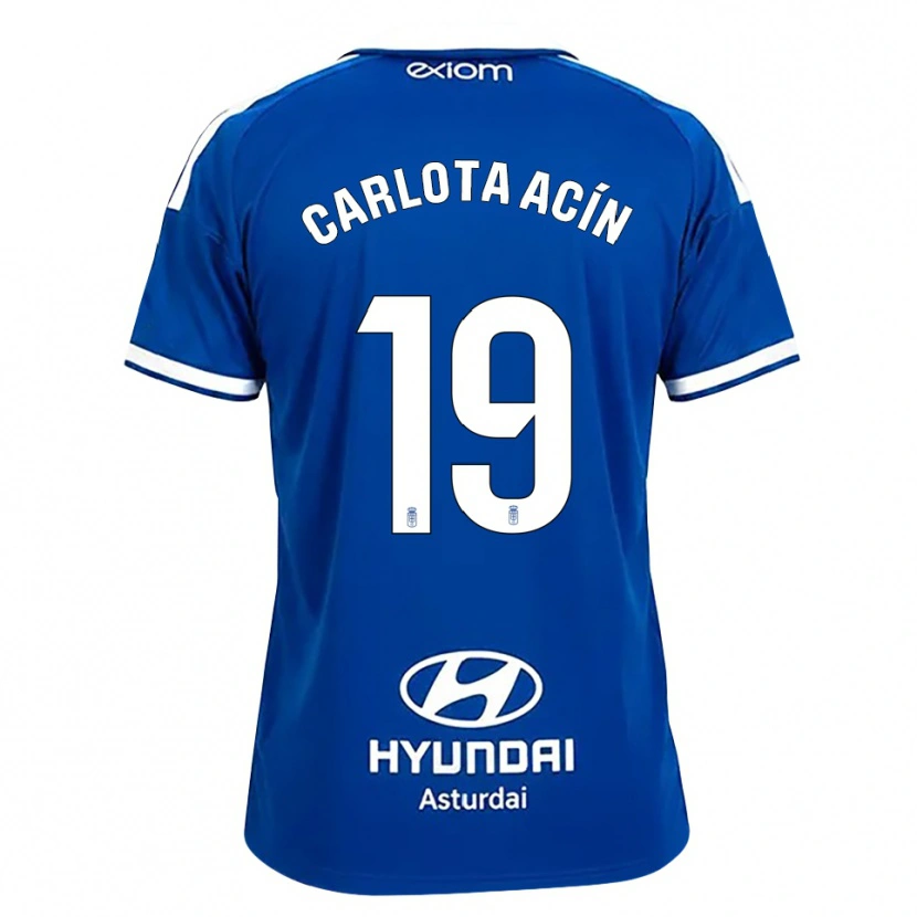 Danxen Hombre Camiseta Carlota Acin Casajus #19 Azul Mediano Blanco 1ª Equipación 2026/27 La Camisa México