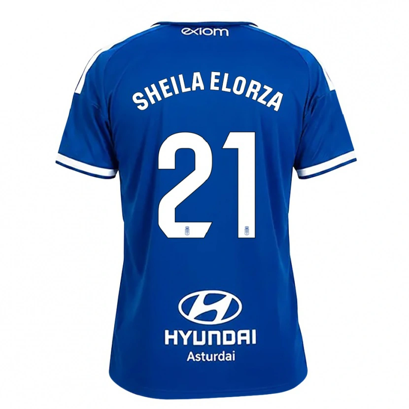 Danxen Hombre Camiseta Sheila Elorza #21 Azul Mediano Blanco 1ª Equipación 2026/27 La Camisa México