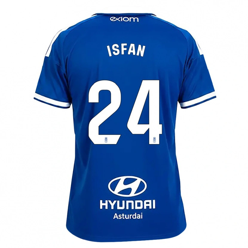 Danxen Hombre Camiseta Alexandru Ișfan #24 Azul Mediano Blanco 1ª Equipación 2026/27 La Camisa México