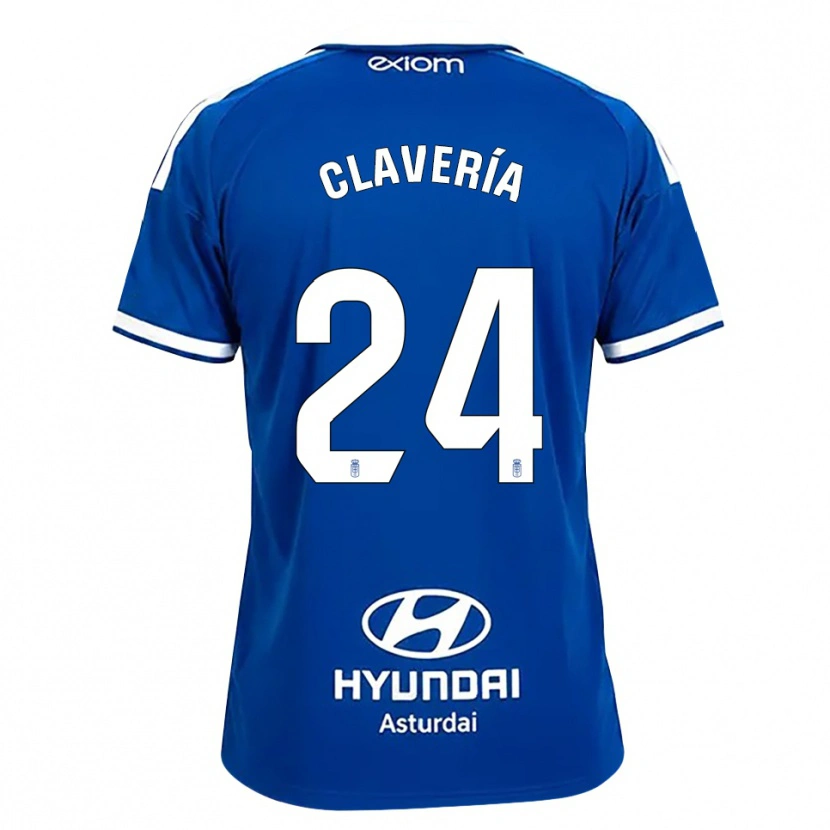 Danxen Hombre Camiseta Miguel Clavería #24 Azul Mediano Blanco 1ª Equipación 2026/27 La Camisa México