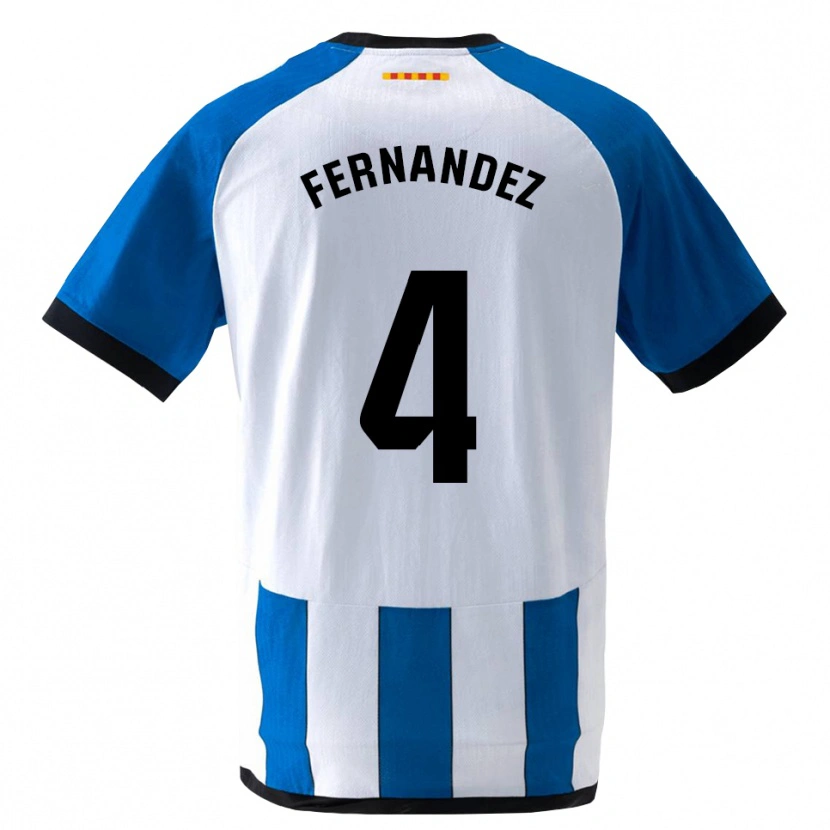 Danxen Hombre Camiseta Marcos Fernández #4 Azul Real Blanco 1ª Equipación 2026/27 La Camisa México