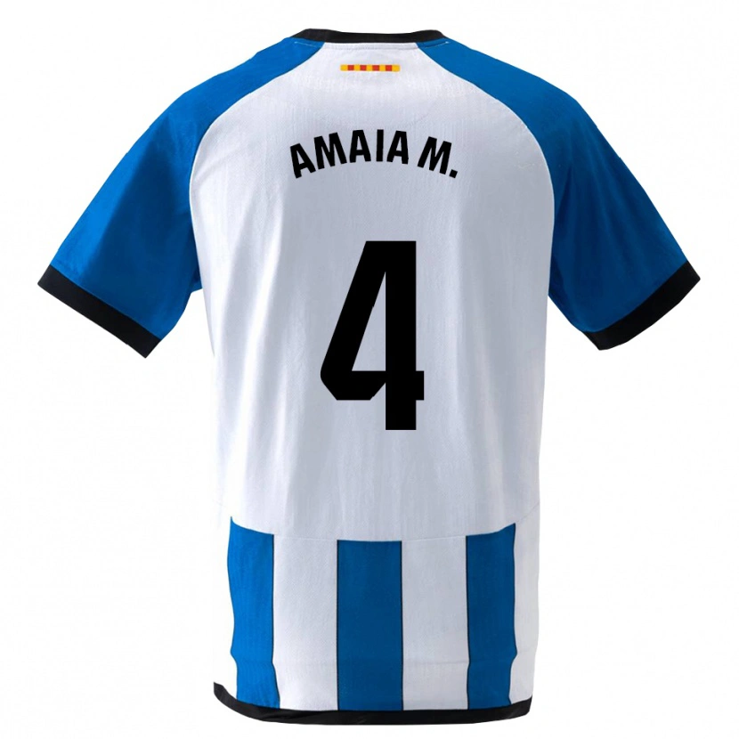 Danxen Hombre Camiseta Amaia Martínez De La Peña #4 Azul Real Blanco 1ª Equipación 2026/27 La Camisa México