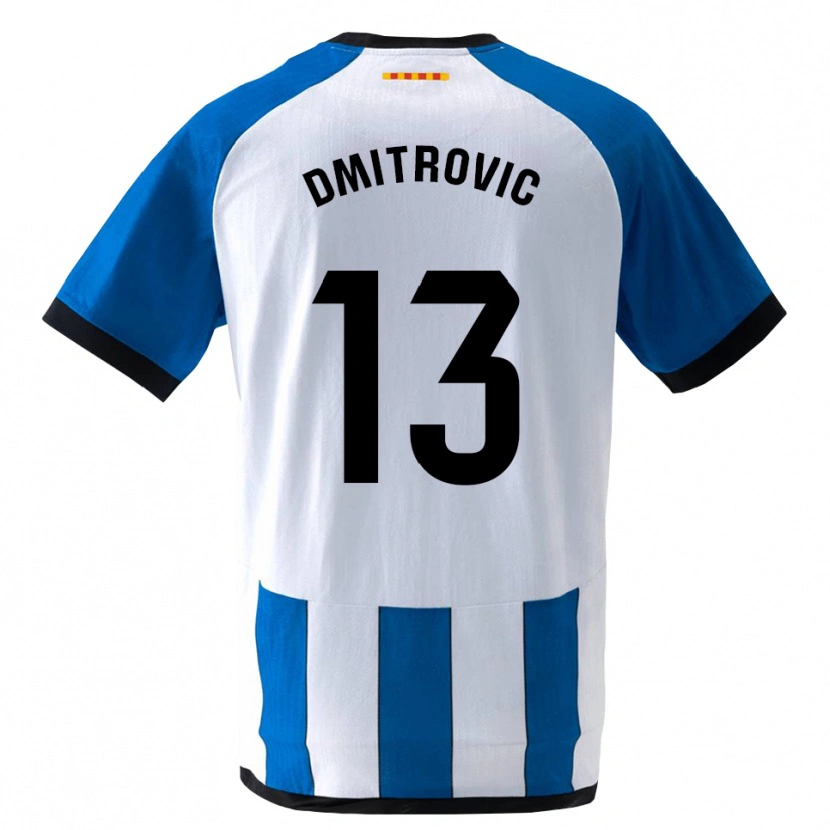 Danxen Hombre Camiseta Marko Dmitrovic #13 Azul Real Blanco 1ª Equipación 2026/27 La Camisa México
