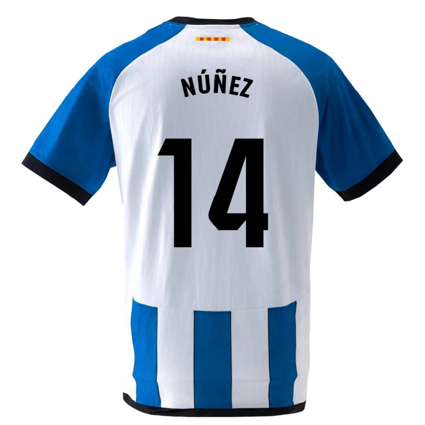 Danxen Hombre Camiseta Unai Núñez #14 Azul Real Blanco 1ª Equipación 2026/27 La Camisa México
