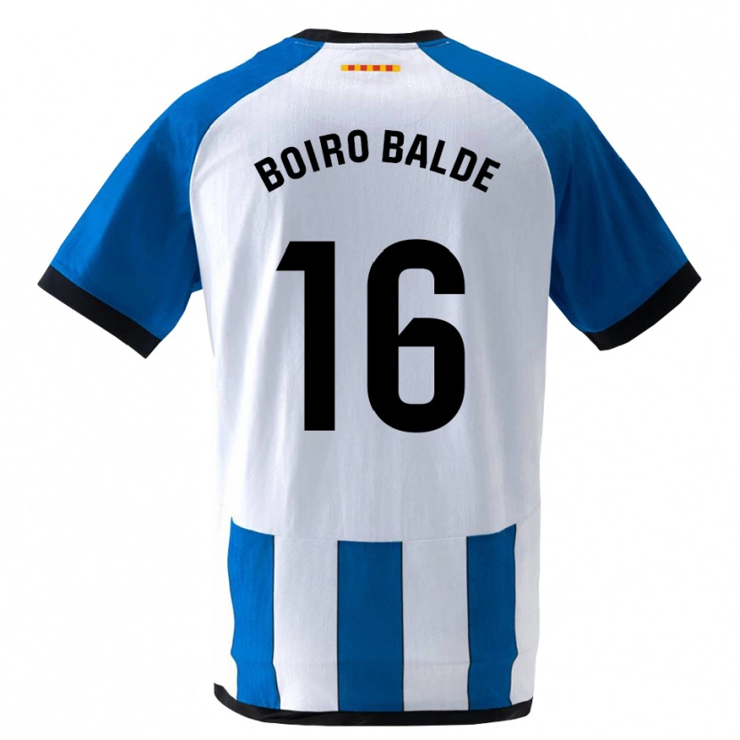 Danxen Hombre Camiseta Issa Boiro Balde #16 Azul Real Blanco 1ª Equipación 2026/27 La Camisa México