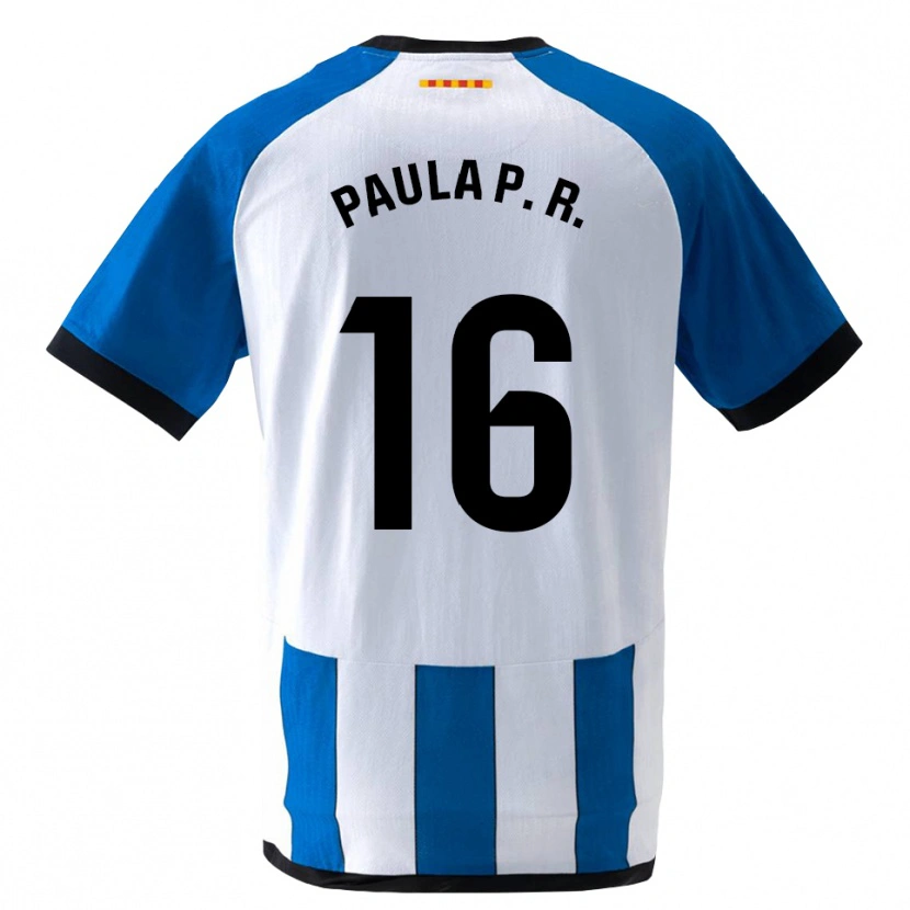 Danxen Hombre Camiseta Paula Perea Ramírez #16 Azul Real Blanco 1ª Equipación 2026/27 La Camisa México