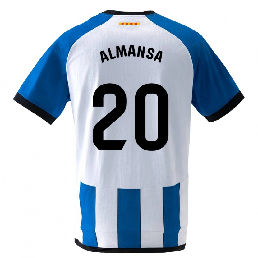 Danxen Hombre Camiseta Alex Almansa #20 Azul Real Blanco 1ª Equipación 2026/27 La Camisa México