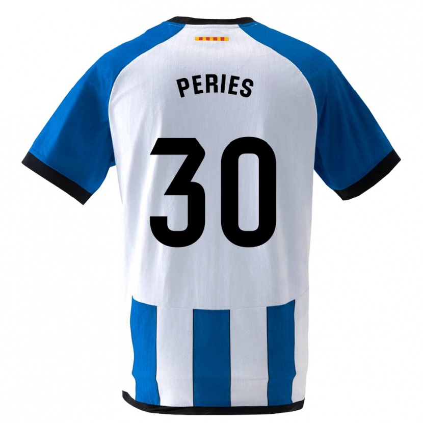 Danxen Hombre Camiseta Jan Peries #30 Azul Real Blanco 1ª Equipación 2026/27 La Camisa México