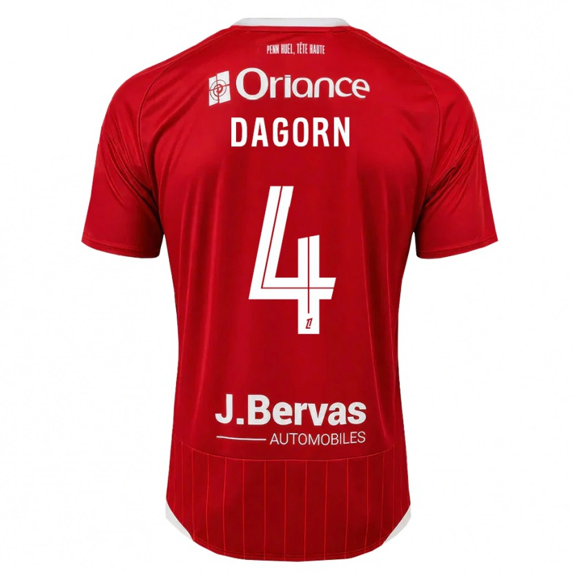 Danxen Hombre Camiseta Maxime Dagorn #4 Blanco Rojo 1ª Equipación 2026/27 La Camisa México
