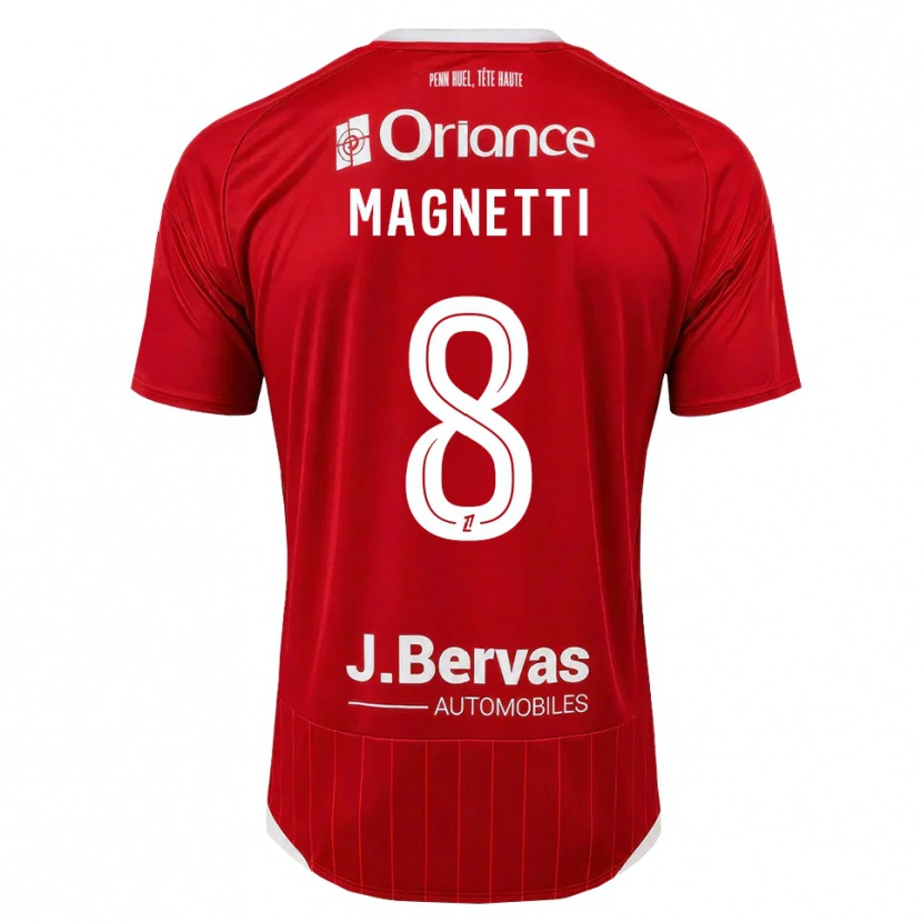 Danxen Hombre Camiseta Hugo Magnetti #8 Blanco Rojo 1ª Equipación 2026/27 La Camisa México