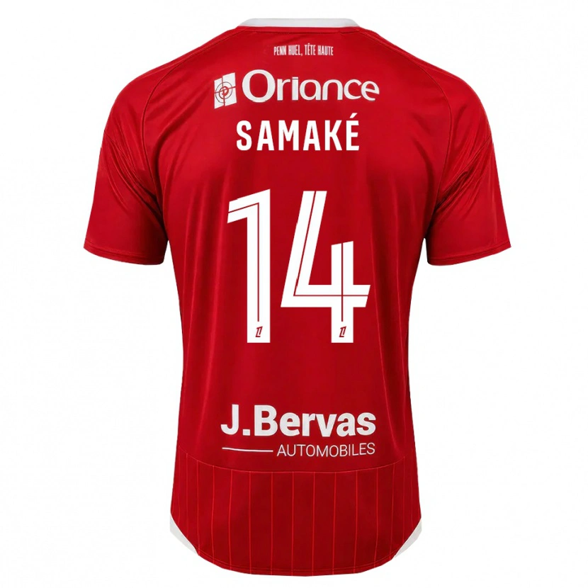 Danxen Hombre Camiseta Abdoul Samaké #14 Blanco Rojo 1ª Equipación 2026/27 La Camisa México