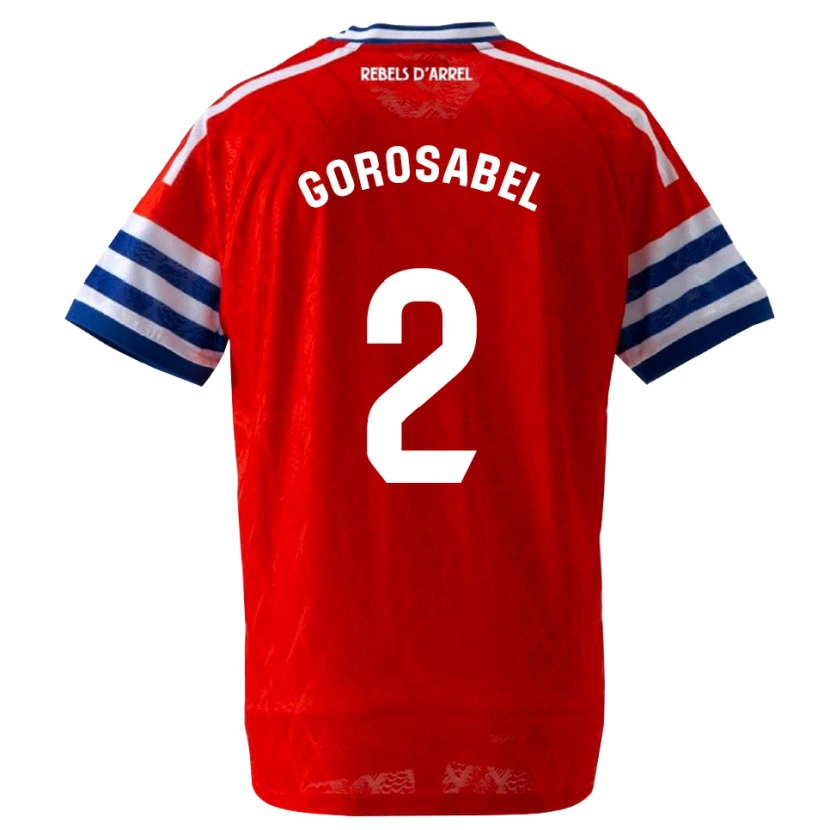Danxen Hombre Camiseta Andoni Gorosabel #2 Azul Real Rojo 2ª Equipación 2026/27 La Camisa México