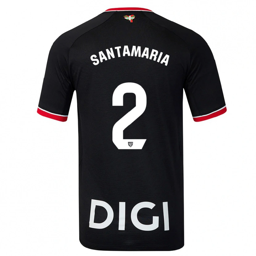 Danxen Hombre Camiseta Unai Santamaría #2 Negro Blanco Rojo 2ª Equipación 2026/27 La Camisa México