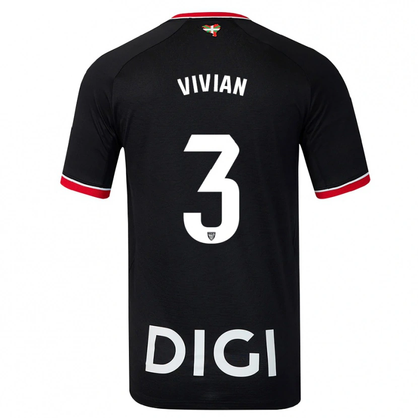 Danxen Hombre Camiseta Dani Vivian #3 Negro Blanco Rojo 2ª Equipación 2026/27 La Camisa México