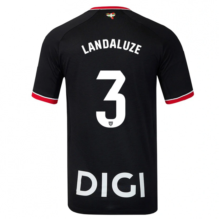 Danxen Hombre Camiseta Naia Landaluze Marquínez #3 Negro Blanco Rojo 2ª Equipación 2026/27 La Camisa México