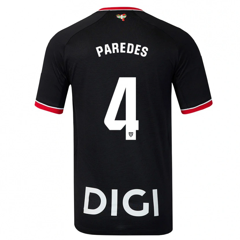 Danxen Hombre Camiseta Aitor Paredes #4 Negro Blanco Rojo 2ª Equipación 2026/27 La Camisa México