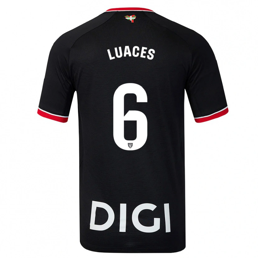 Danxen Hombre Camiseta Iraitz Luaces #6 Negro Blanco Rojo 2ª Equipación 2026/27 La Camisa México