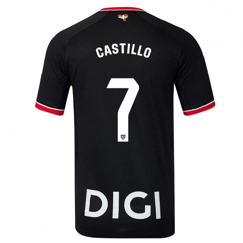 Danxen Hombre Camiseta Unai Castillo #7 Negro Blanco Rojo 2ª Equipación 2026/27 La Camisa México