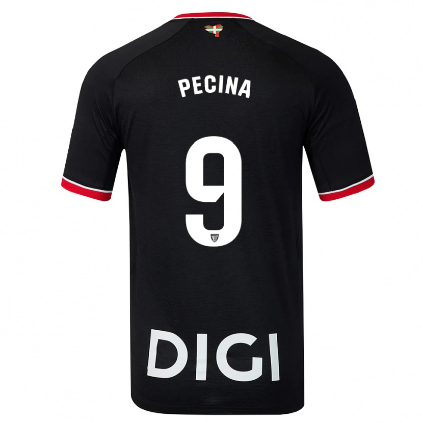 Danxen Hombre Camiseta Ander Peciña #9 Negro Blanco Rojo 2ª Equipación 2026/27 La Camisa México